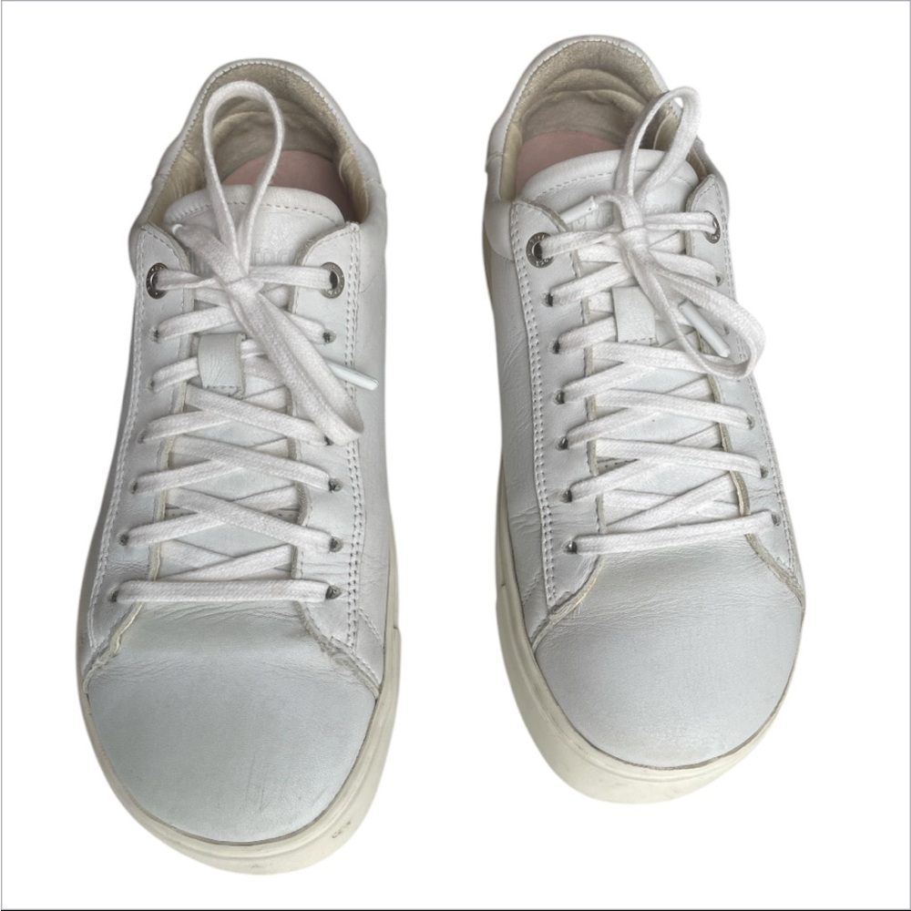 Birkenstock White Leather Low-Top Sneakers